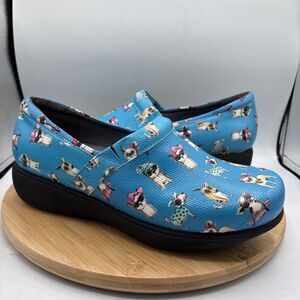 SoftWalk Grey's Anatomy Womens Meredith Clogs SZ 12W Multicolor Dog Print Nurse